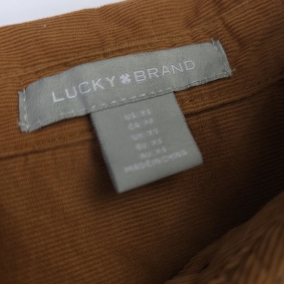 New Lucky Brand Brown Corduroy Button-Up Shirt Dress Sz Xs - Picture 4 of 7